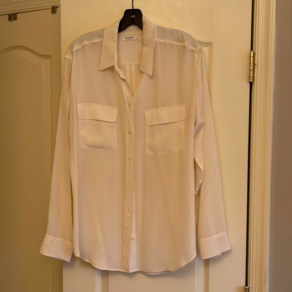 White Silk Equipment Blouse